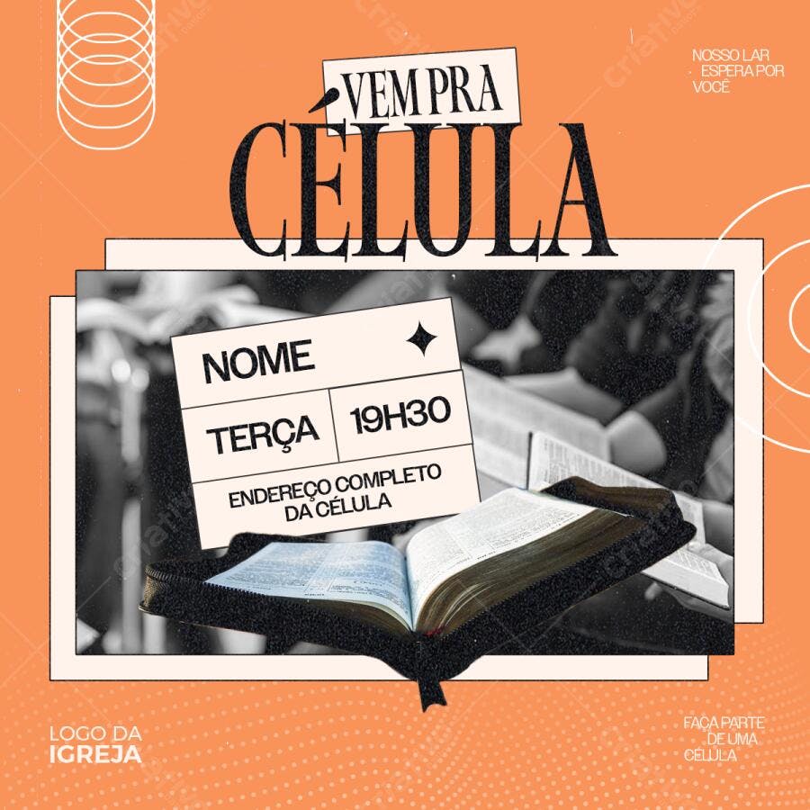 Flyer para Célula Igreja PSD Editável