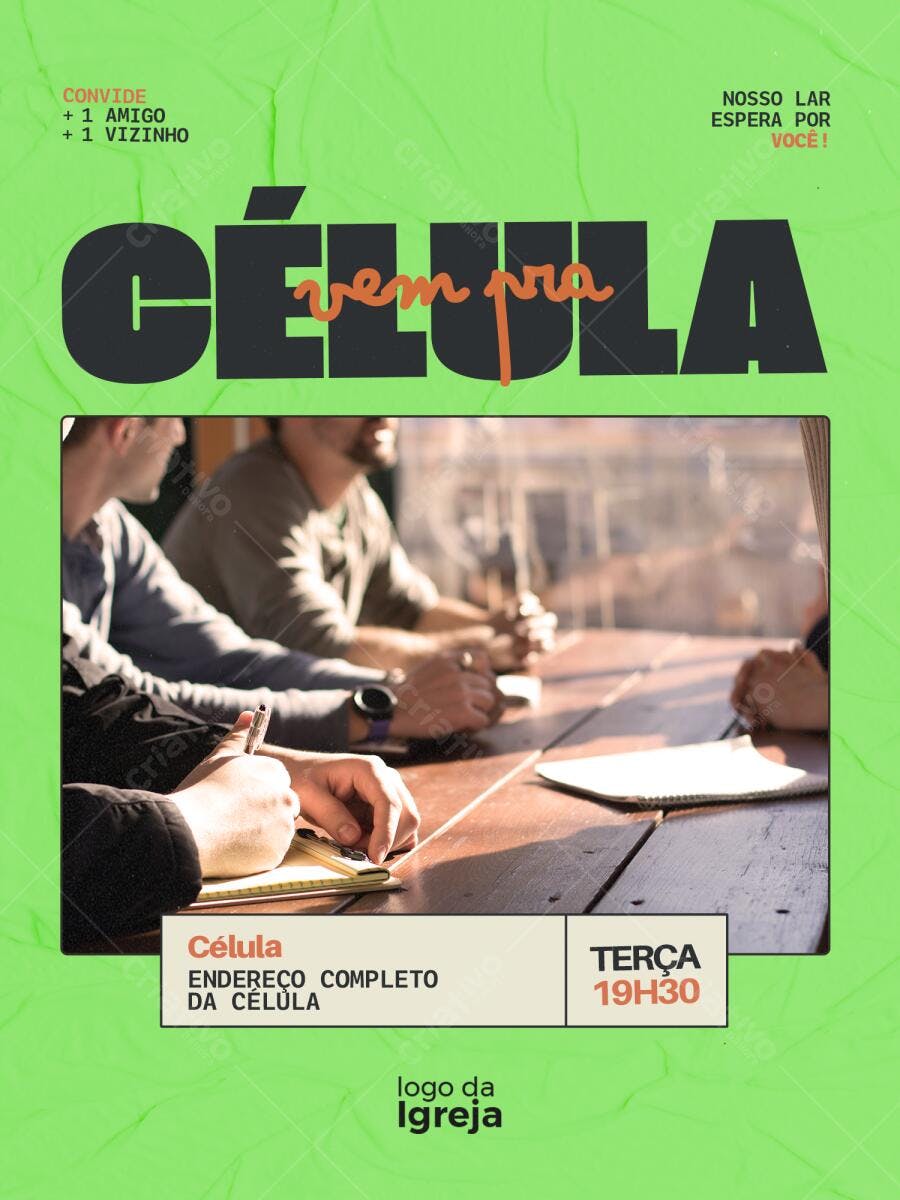 Flyer para Célula de Igreja PSD Editável