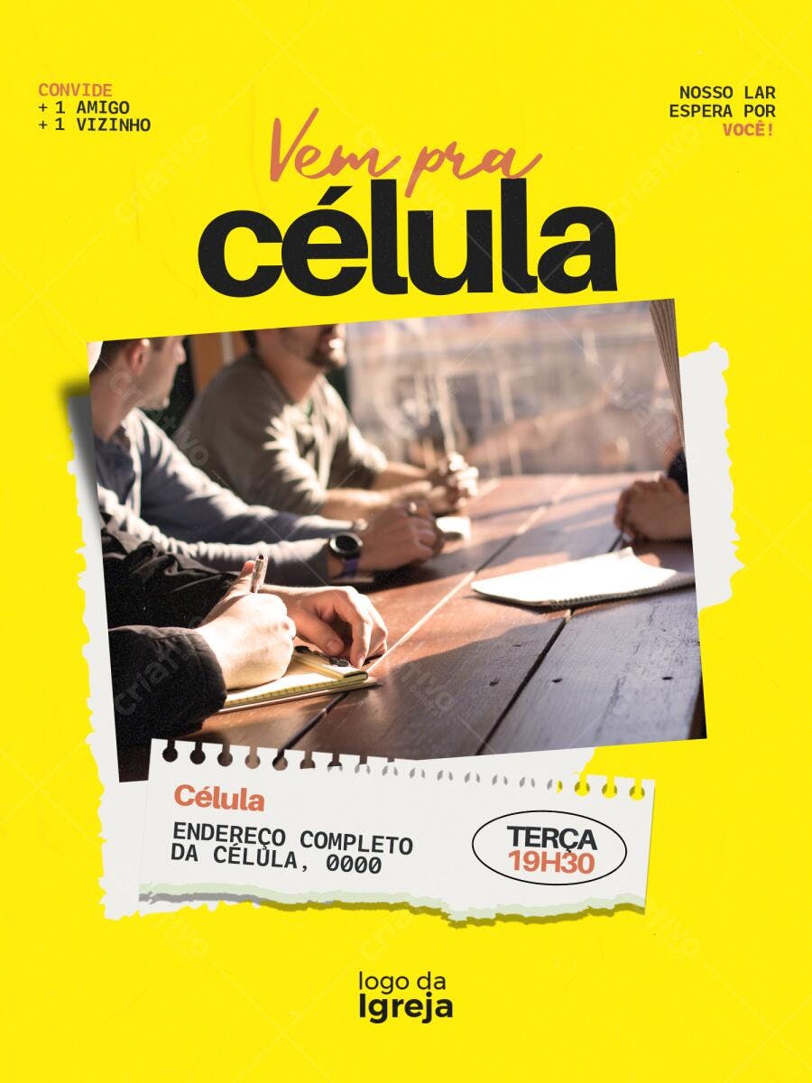 Flyer para Célula Igreja PSD Editável