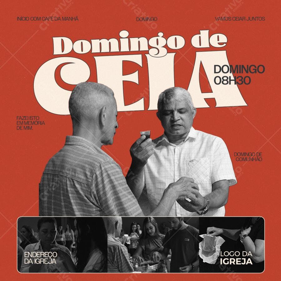 Flyer para Culto de Comunhão PSD Editável