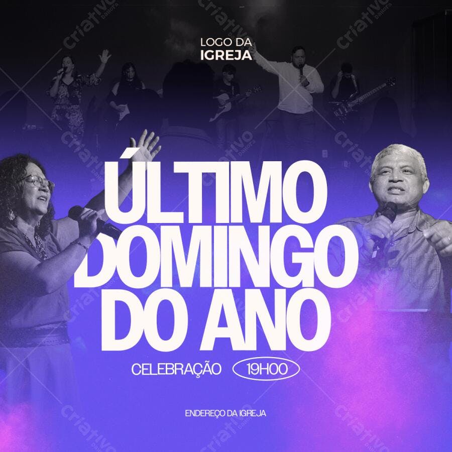 Flyer para Último Domingo do Ano PSD Editável