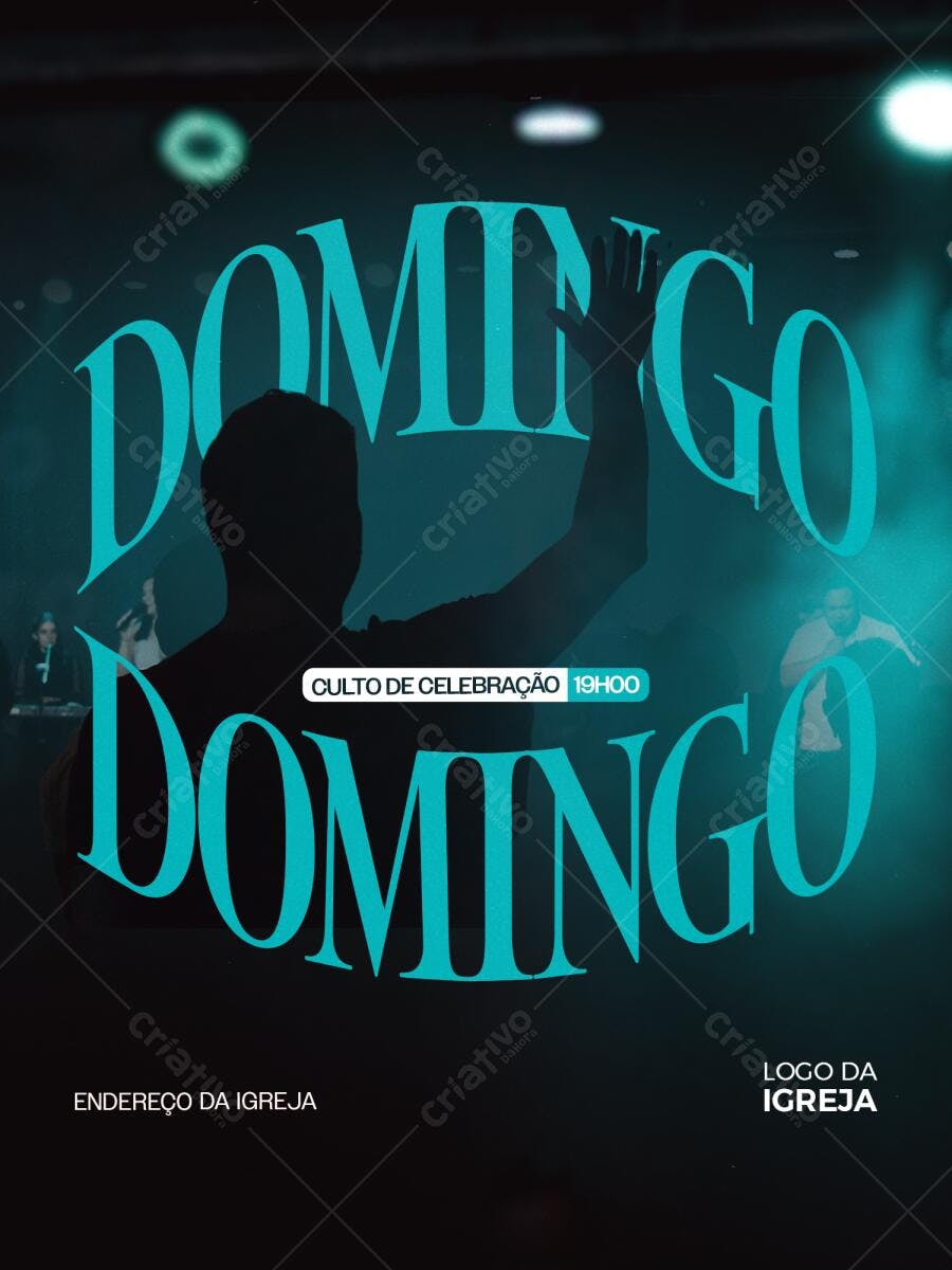 Flyer para Culto Dominical PSD Editável