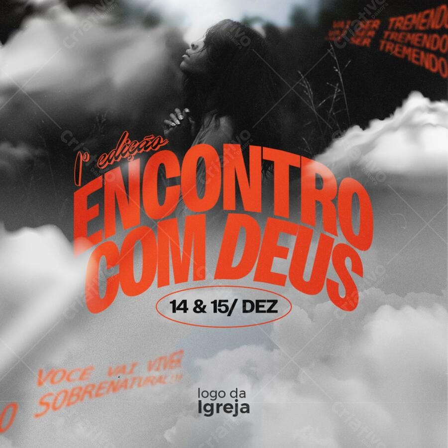 Flyer para Encontro com Deus PSD Editável