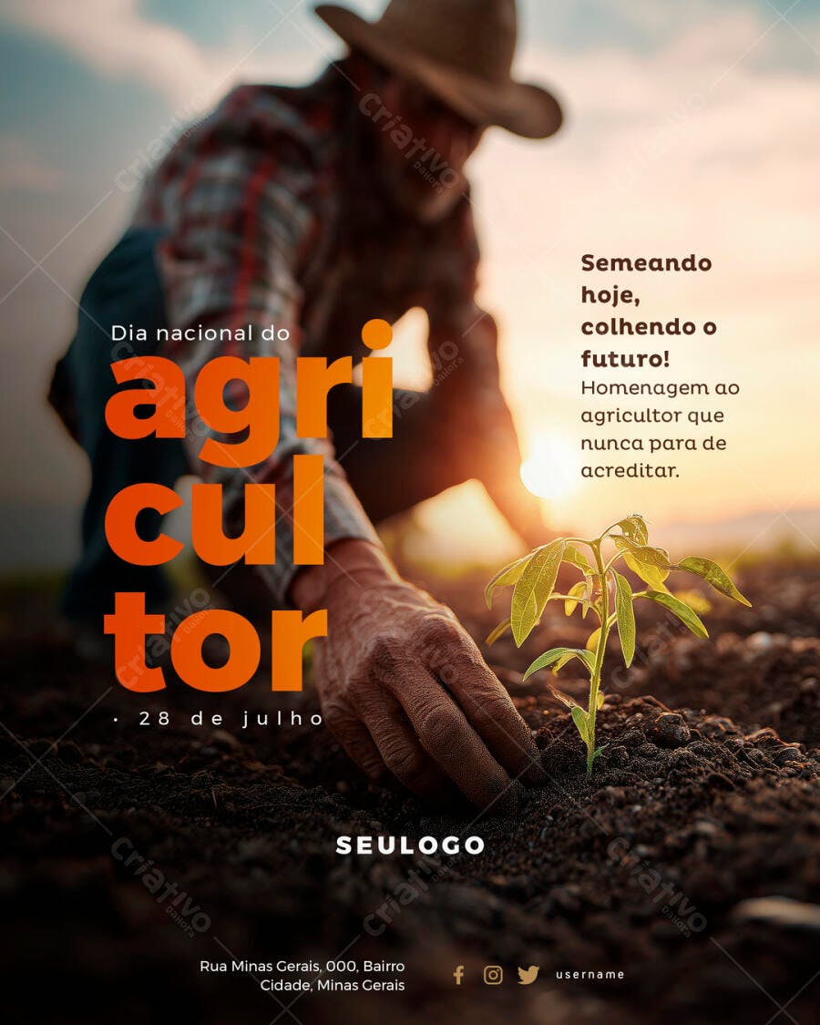 Flyer Dia do Agricultor 28 de Julho PSD Editável