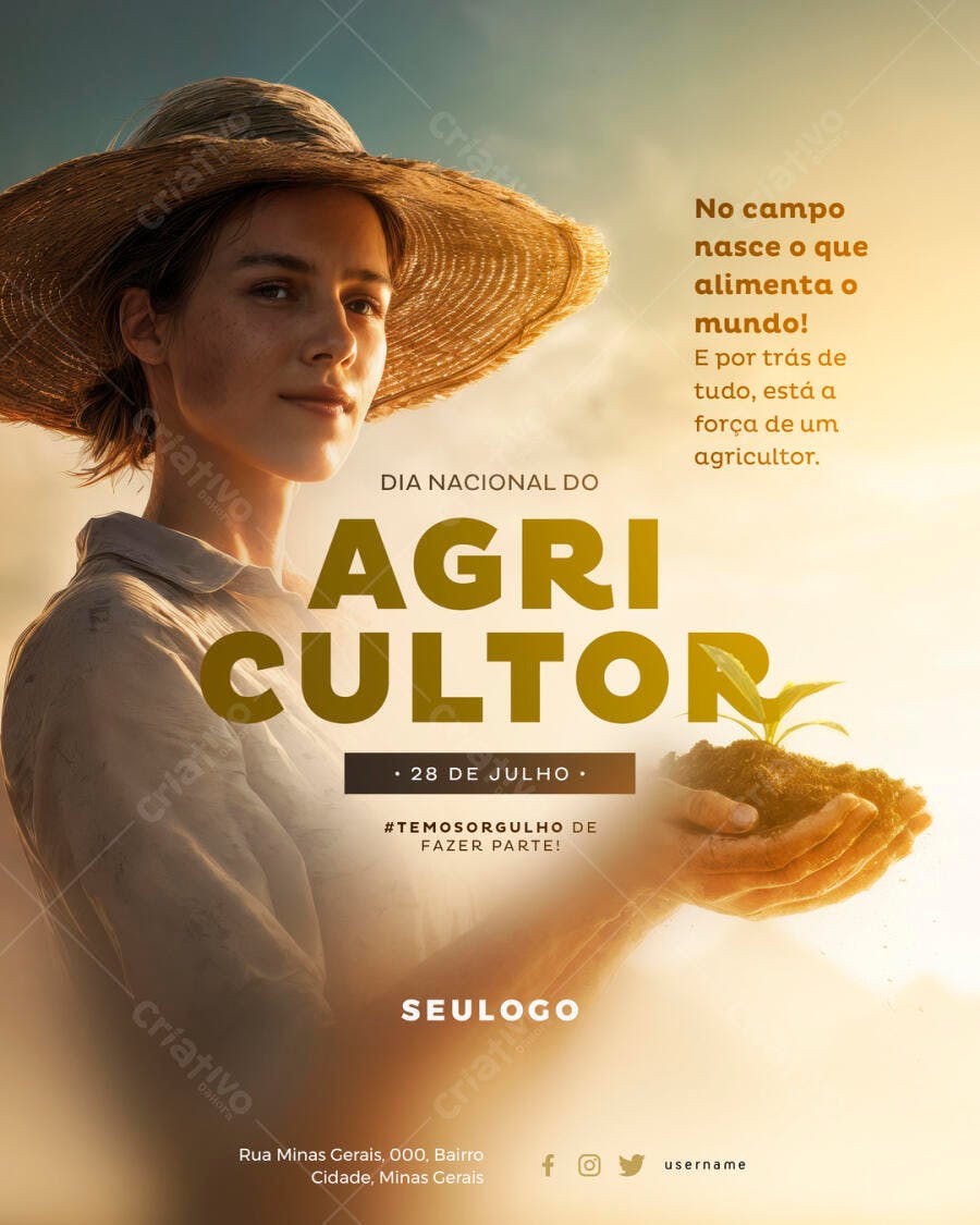 Flyer Dia do Agricultor 28 de Julho PSD Editável