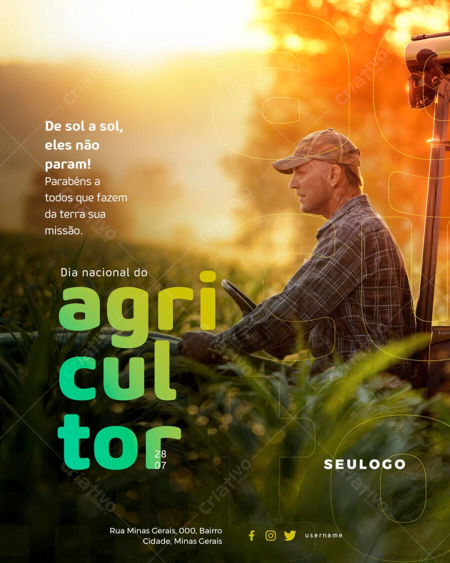 Flyer Dia do Agricultor PSD Editável