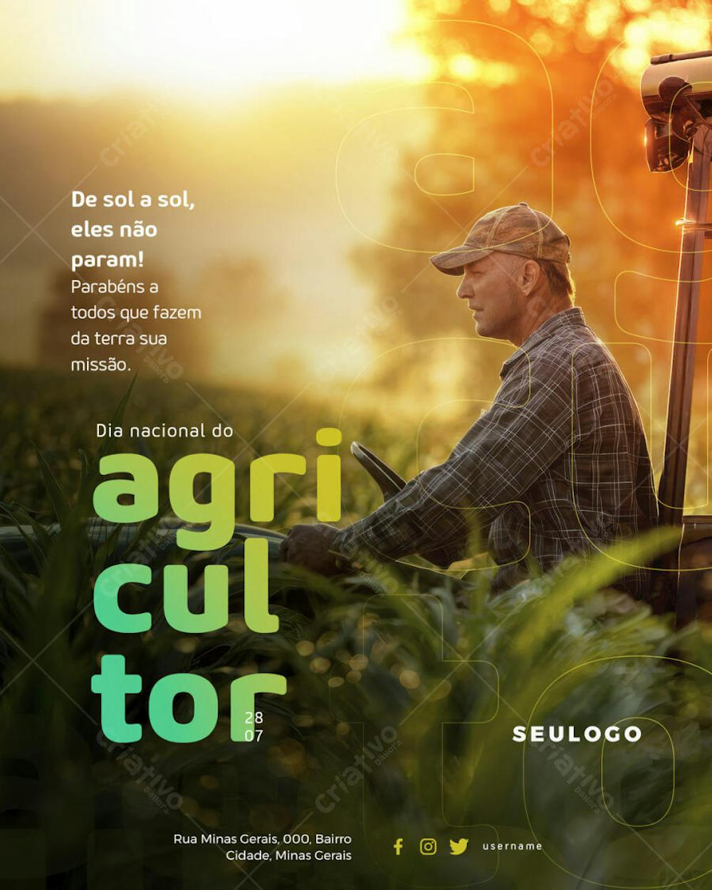 Psd Editável • 28 de Julho - Dia do Agricultor 06-25 - 2