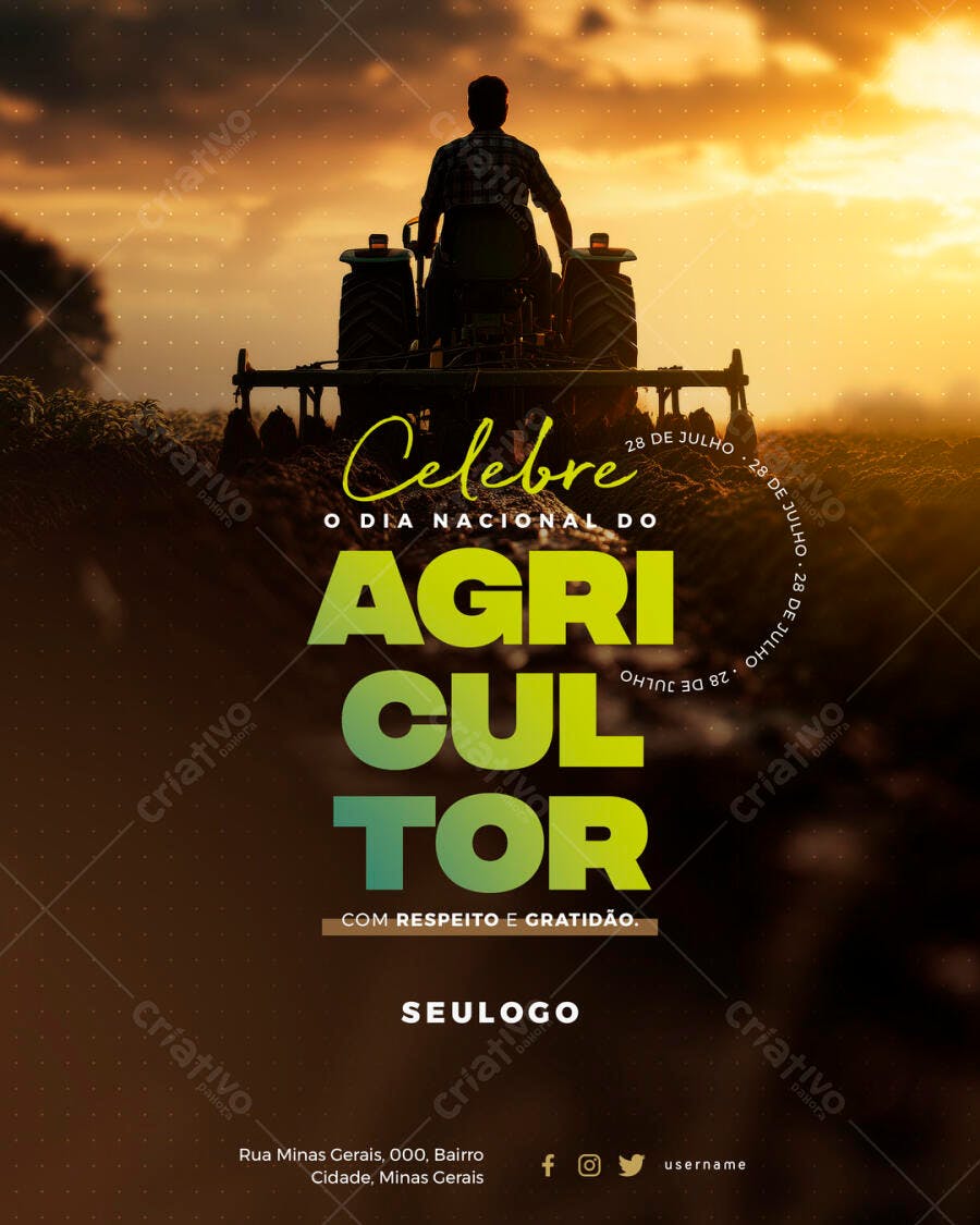 Flyer Dia do Agricultor 28 de Julho PSD Editável