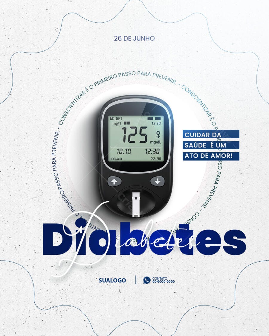 Flyer Dia Mundial da Diabetes PSD Editável