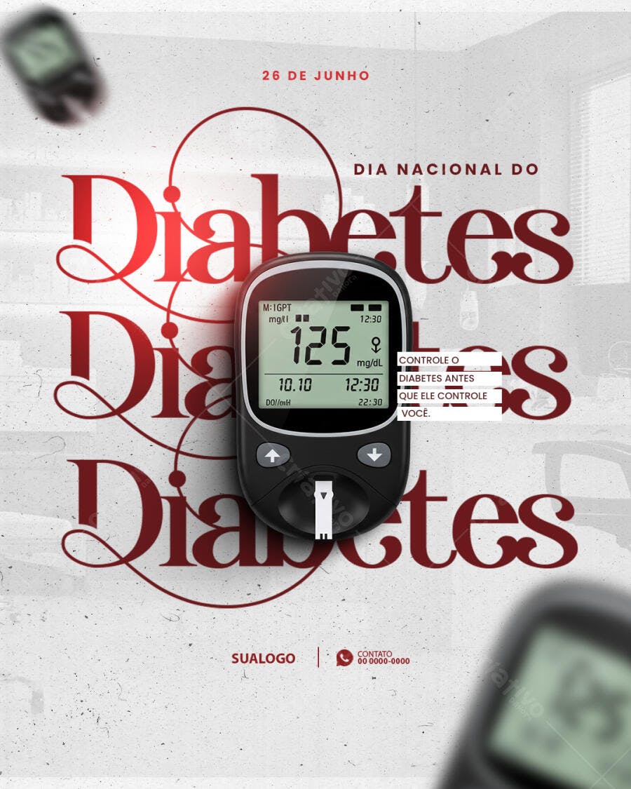 Flyer Dia Nacional do Diabetes PSD Editável