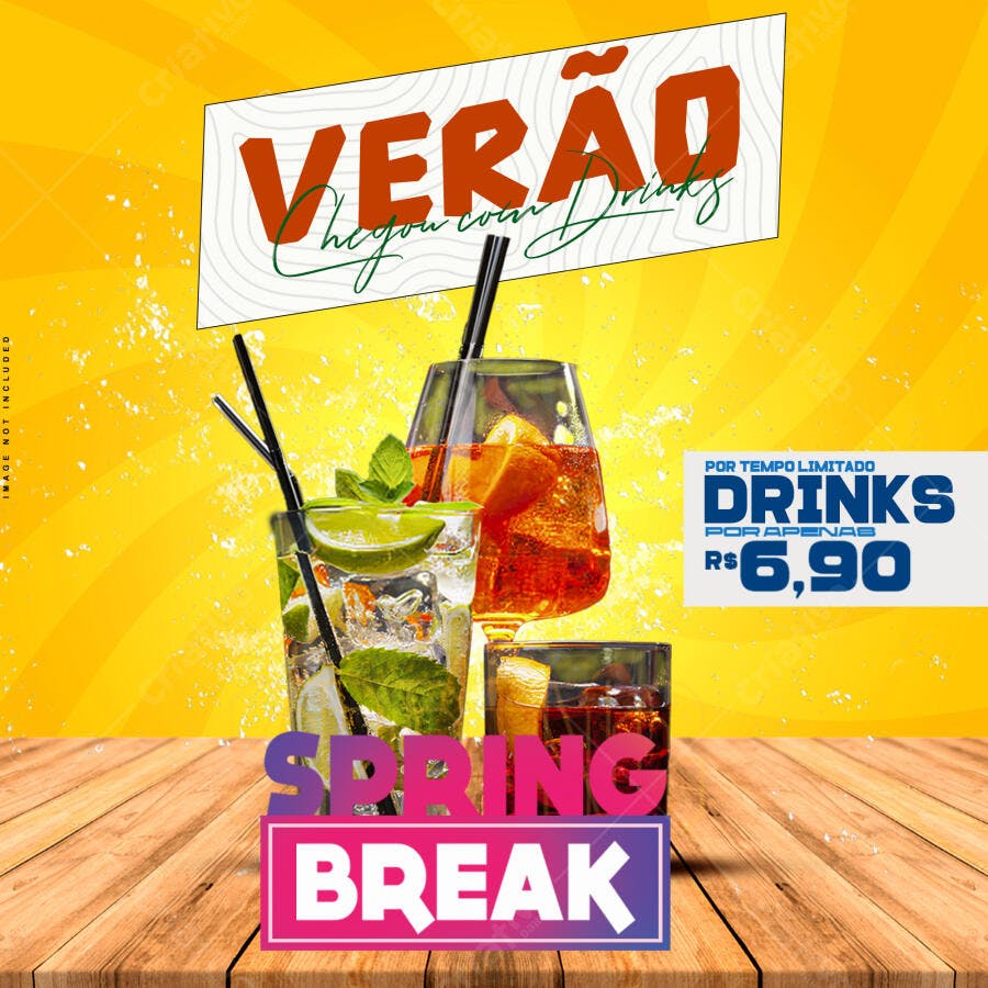 Flyer Spring Break Verão PSD Editável