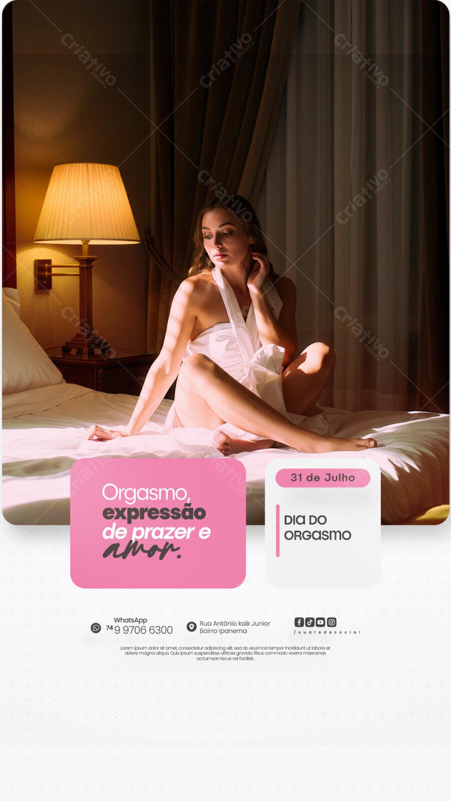Flyer Dia do Orgasmo 31 de Julho PSD Editável