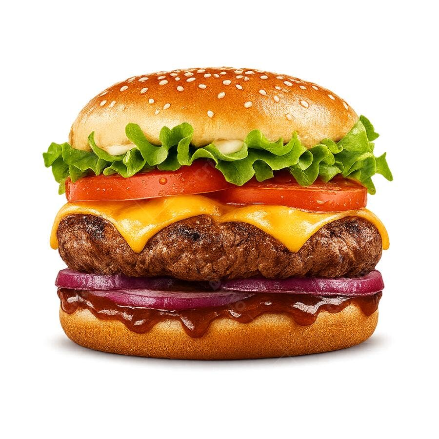 Banner hambúrguer PNG com fundo transparente