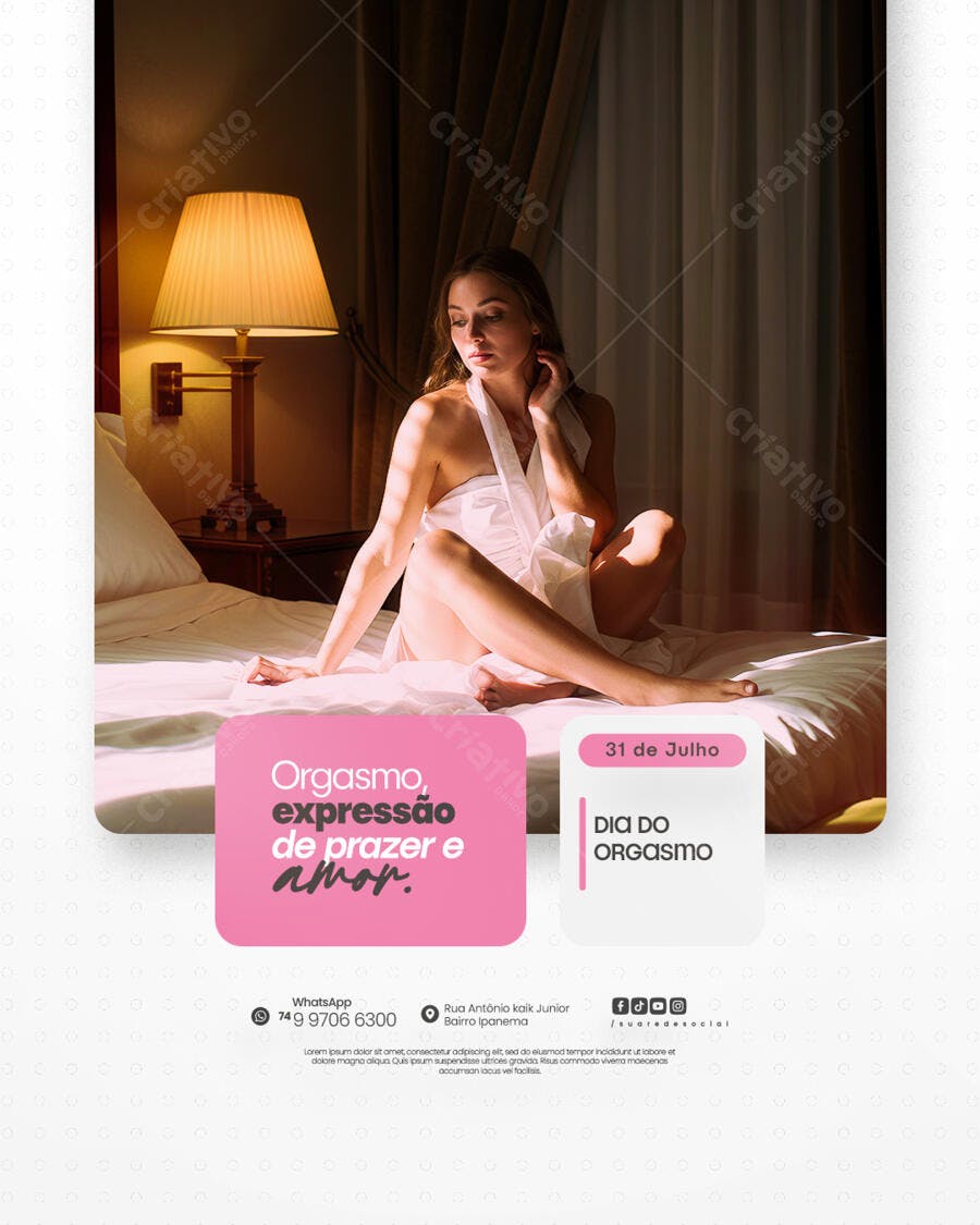 Flyer Dia do Orgasmo PSD Editável