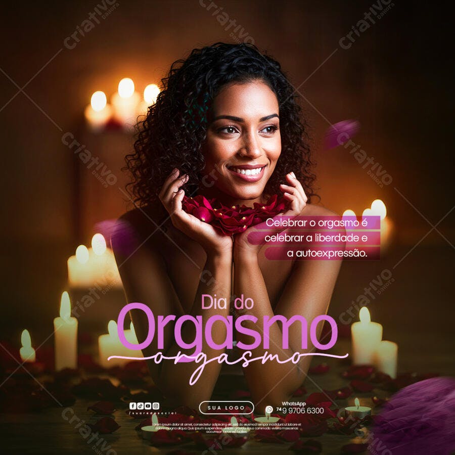 Post para o Dia do Orgasmo PSD Editável