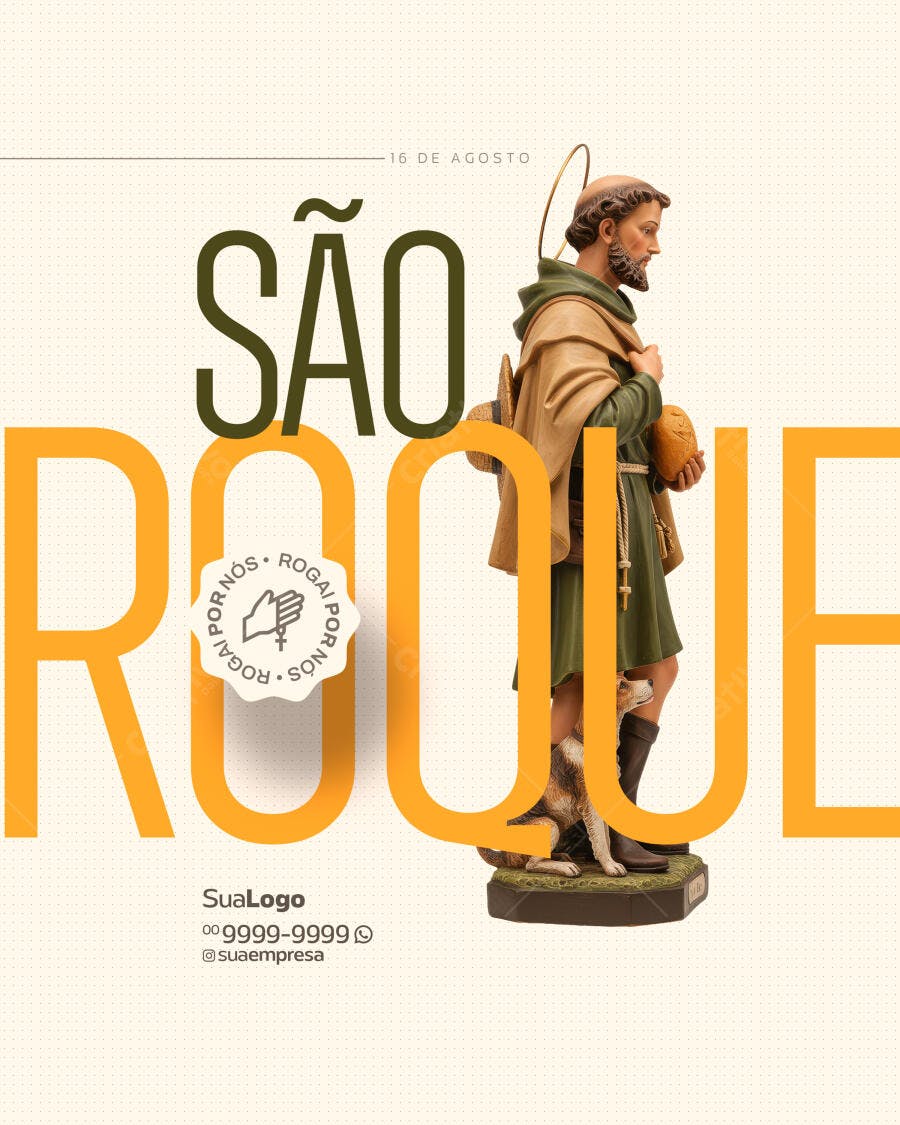 Flyer Dia de São Roque PSD Editável