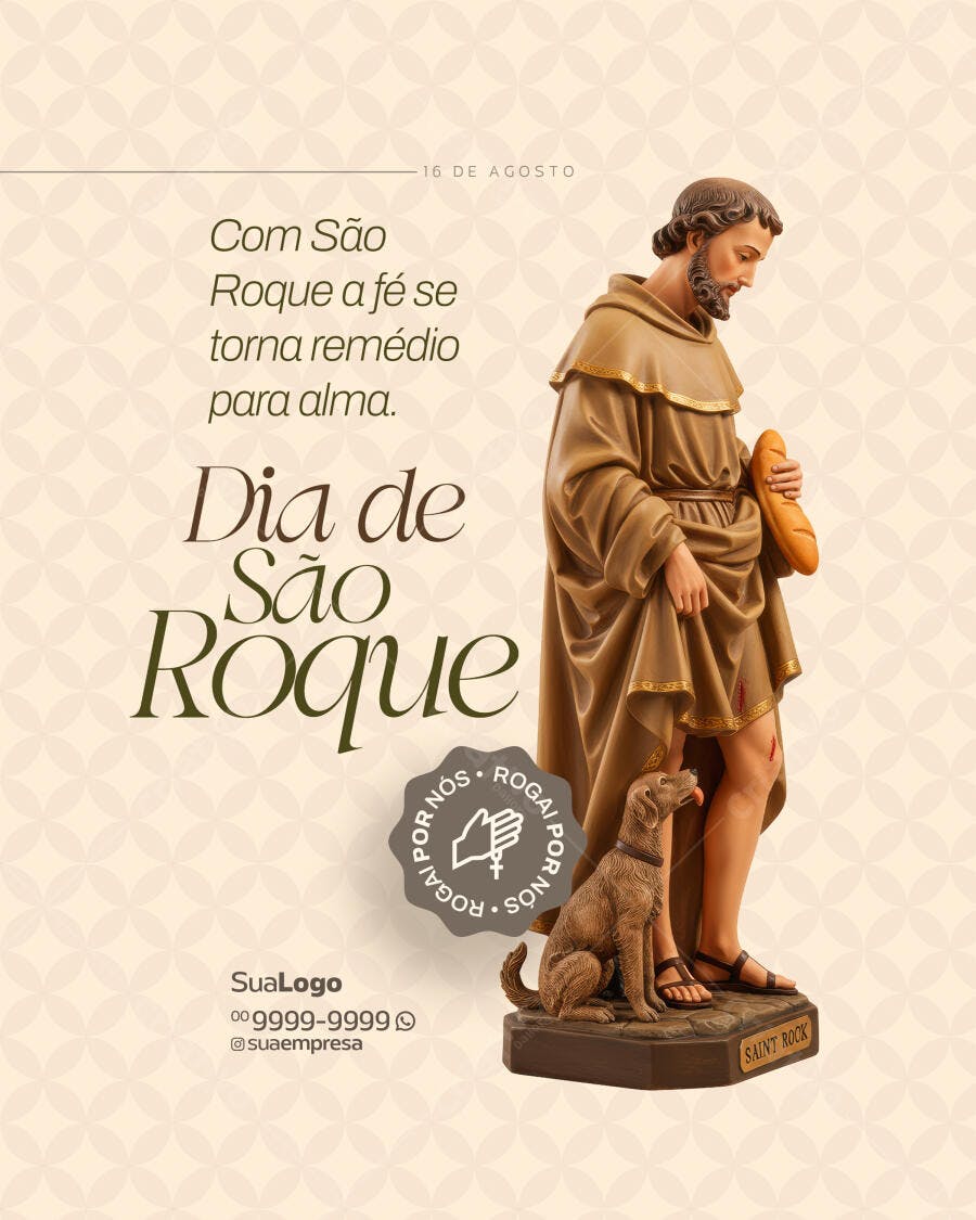 Post para o Dia de São Roque PSD Editável