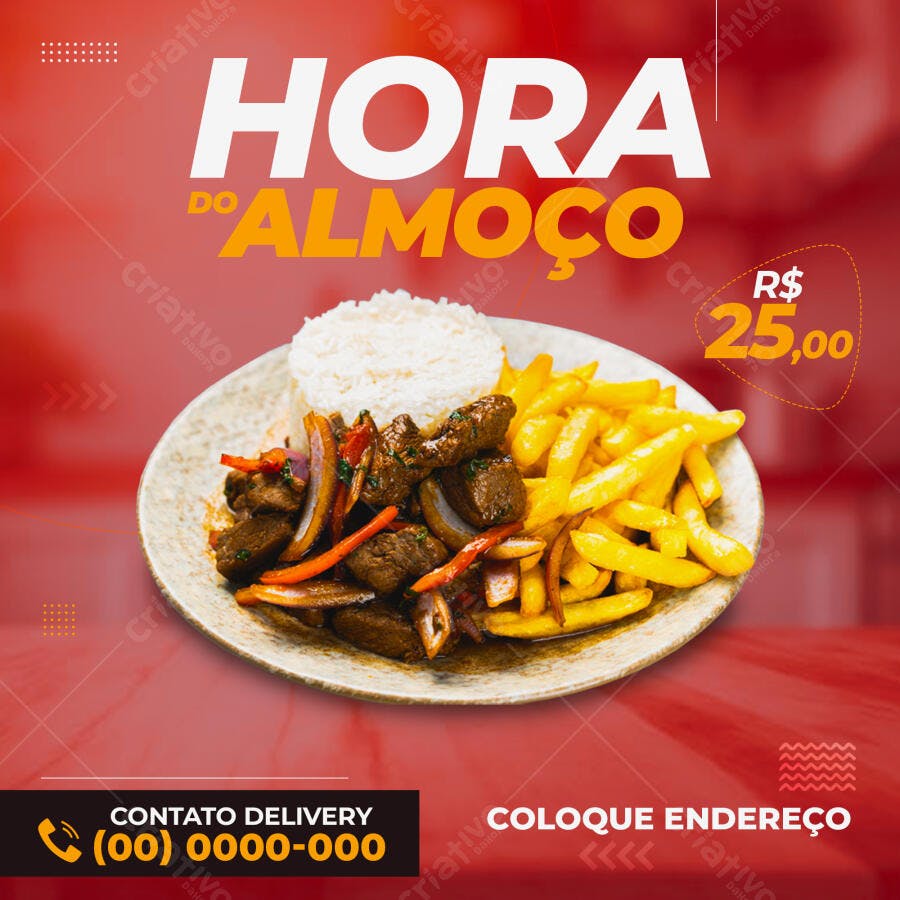 Flyer Promoção Almoço R$25 PSD Editável
