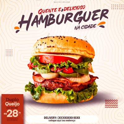 HAMBURGUER QUENTE E DELICIOSO