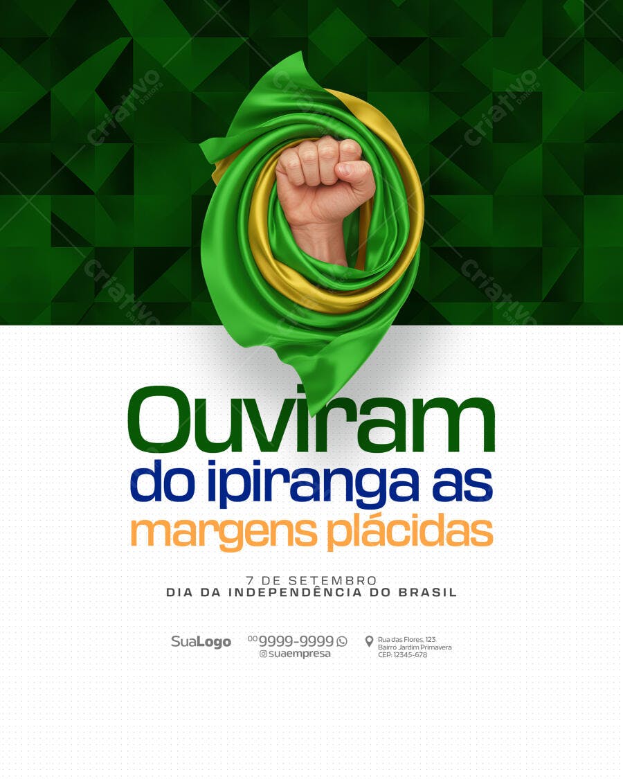Flyer 7 de Setembro Independência do Brasil PSD Editável