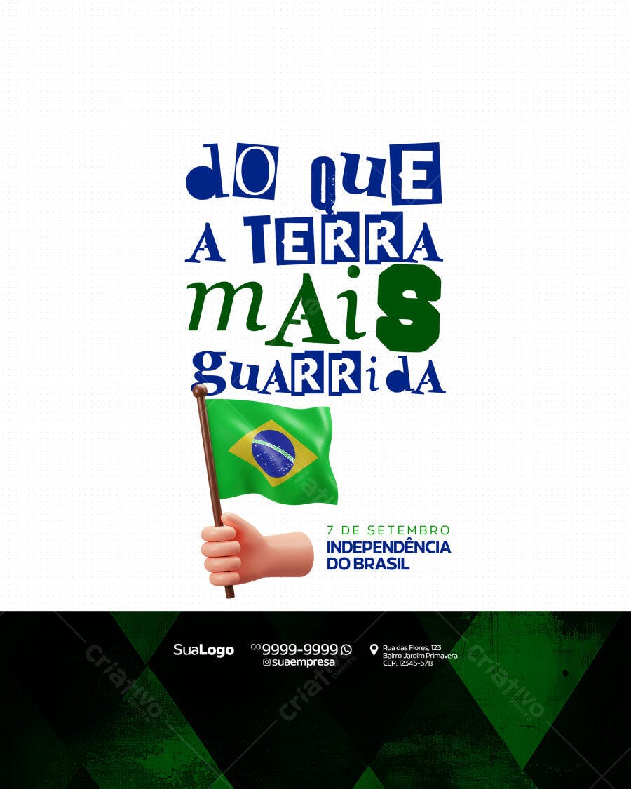 Flyer 7 de Setembro Independência do Brasil PSD Editável