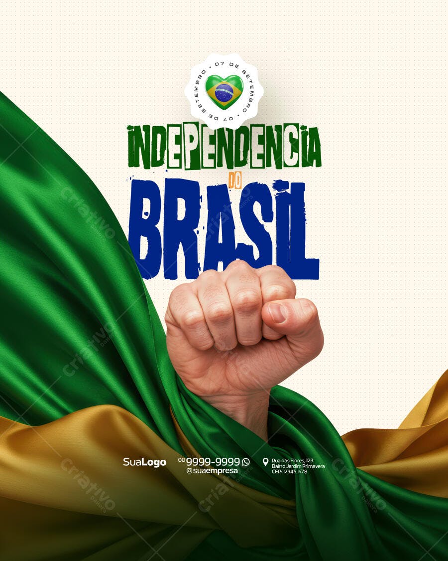 Flyer 7 de Setembro Independência do Brasil PSD Editável
