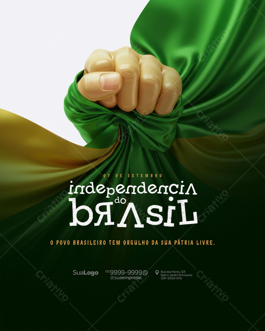 Flyer 7 de Setembro Independência do Brasil PSD Editável