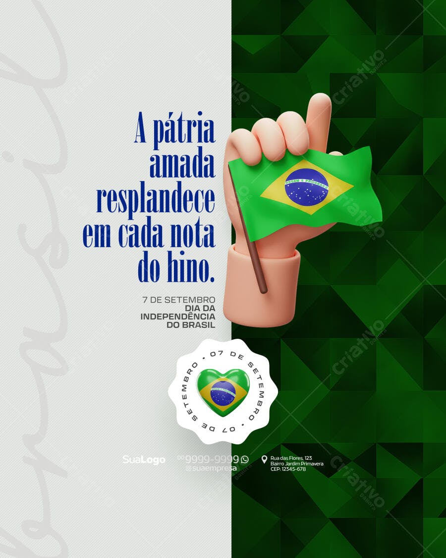 Flyer 7 de Setembro Independência do Brasil PSD Editável