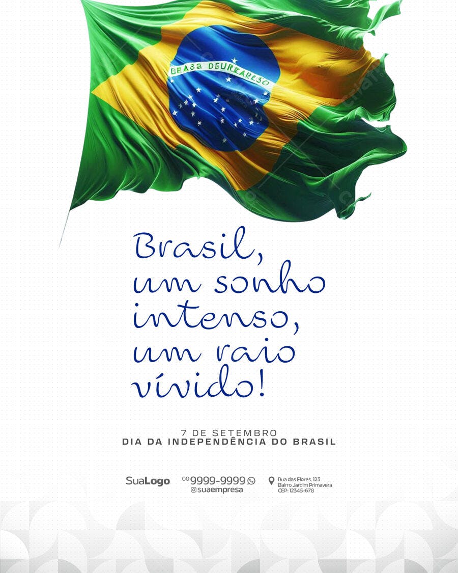 Flyer 7 de Setembro Independência do Brasil PSD Editável