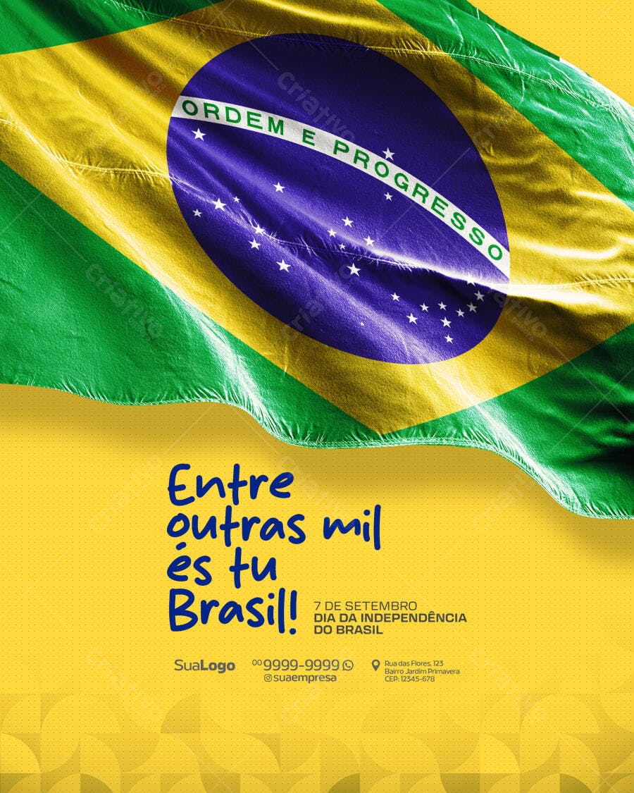 Flyer 7 de Setembro Independência do Brasil PSD Editável