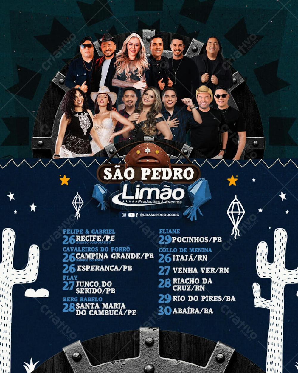 Agenda São Pedro - Artistas