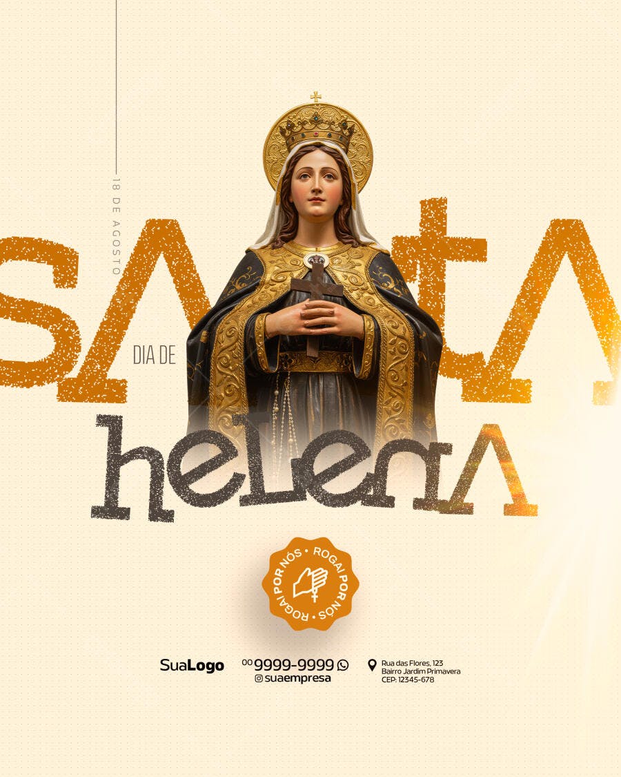 Flyer Dia de Santa Helena 18 de Agosto PSD Editável