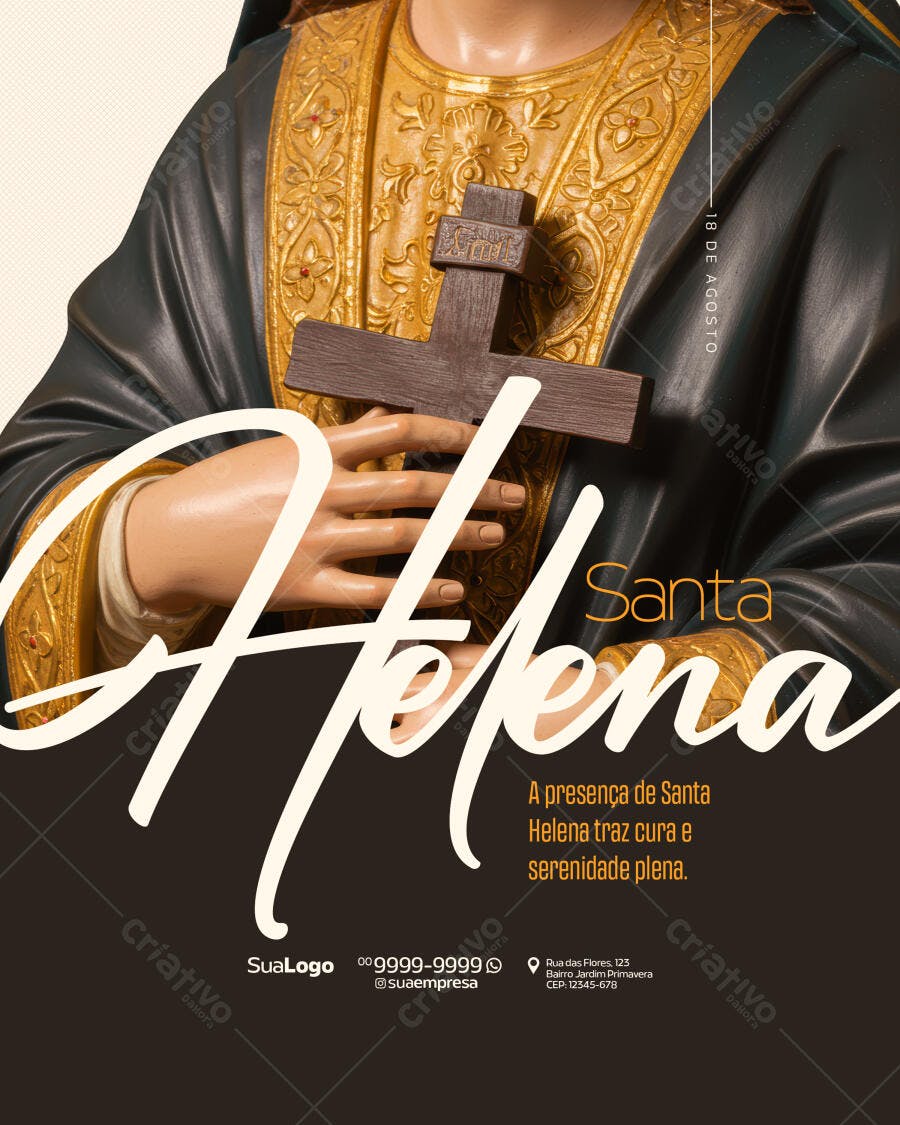 Flyer Dia de Santa Helena PSD Editável