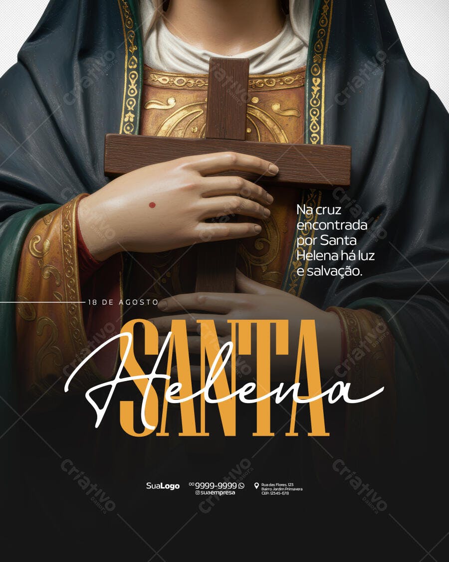 Flyer Dia de Santa Helena PSD Editável