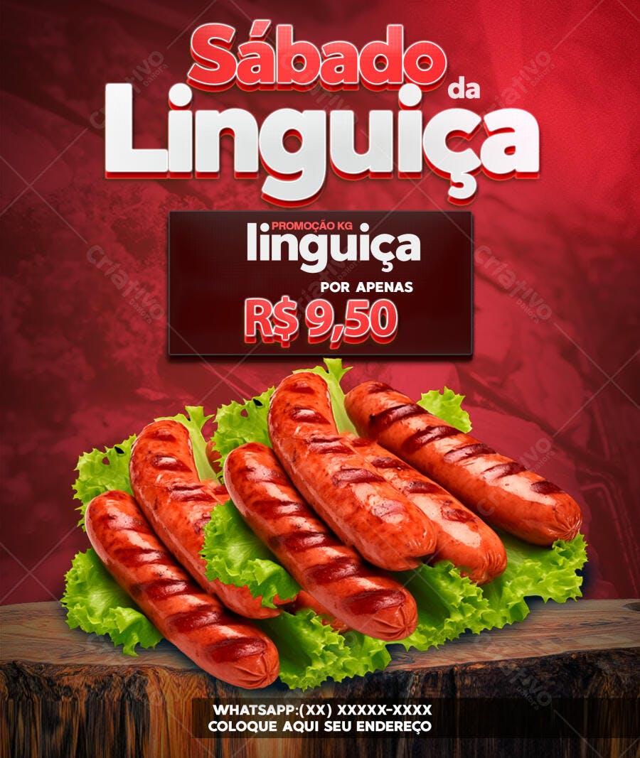 Flyer Sábado da Linguiça PSD Editável