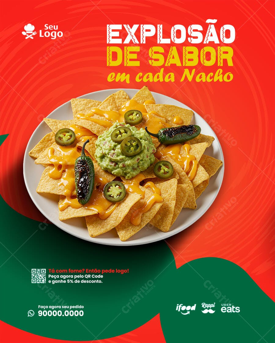 Flyer para Promoção de Nachos PSD Editável
