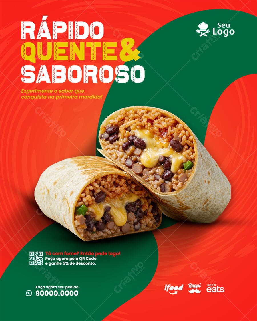 Flyer para Lançamento de Burrito PSD Editável