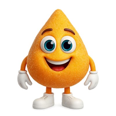 Coxinha 3d Cartoon PNG