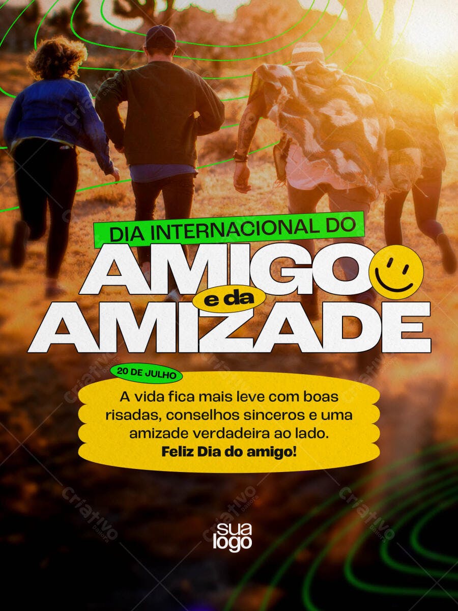 Flyer Dia Internacional da Amizade PSD Editável