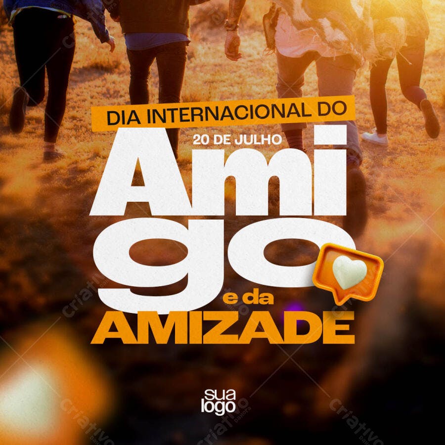 Flyer Dia Internacional da Amizade 20 de Julho PSD Editável