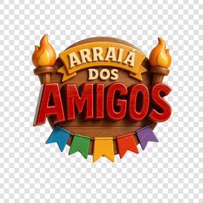 ARRAIÁ DOS AMIGOS SELO 3D GERADO POR IA 2