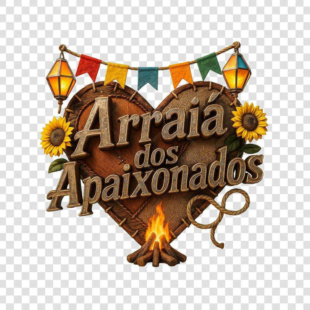 ARRAIÁ DOS APAIXONADOS SELO 3D GERADO POR IA 2