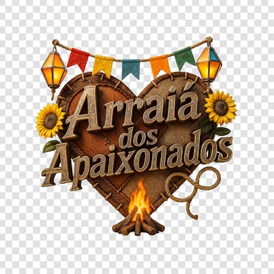 ARRAIÁ DOS APAIXONADOS SELO 3D GERADO POR IA 2