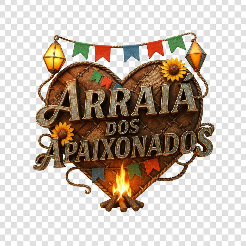 ARRAIÁ DOS APAIXONADOS SELO 3D GERADO POR IA 3