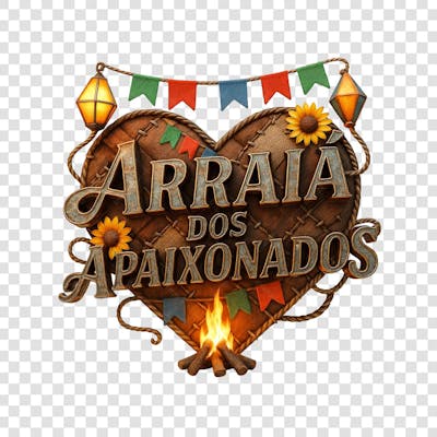 ARRAIÁ DOS APAIXONADOS SELO 3D GERADO POR IA 3
