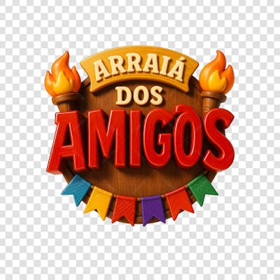 ARRAIÁ DOS AMIGOS SELO 3D GERADO POR IA 1