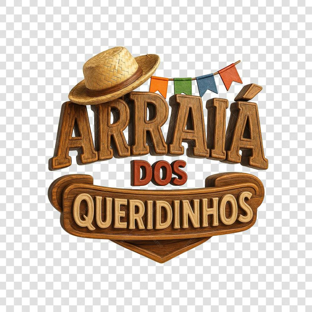 ARRAIÁ DOS QUERIDINHOS SELO 3D GERADO POR IA 3