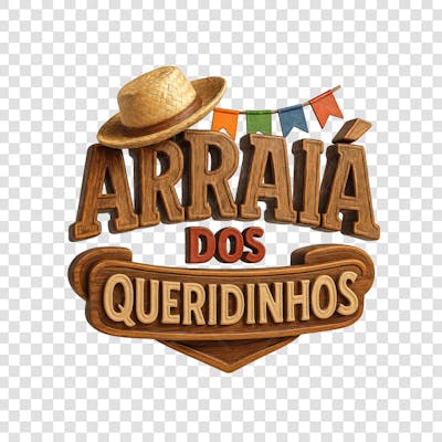 ARRAIÁ DOS QUERIDINHOS SELO 3D GERADO POR IA 3