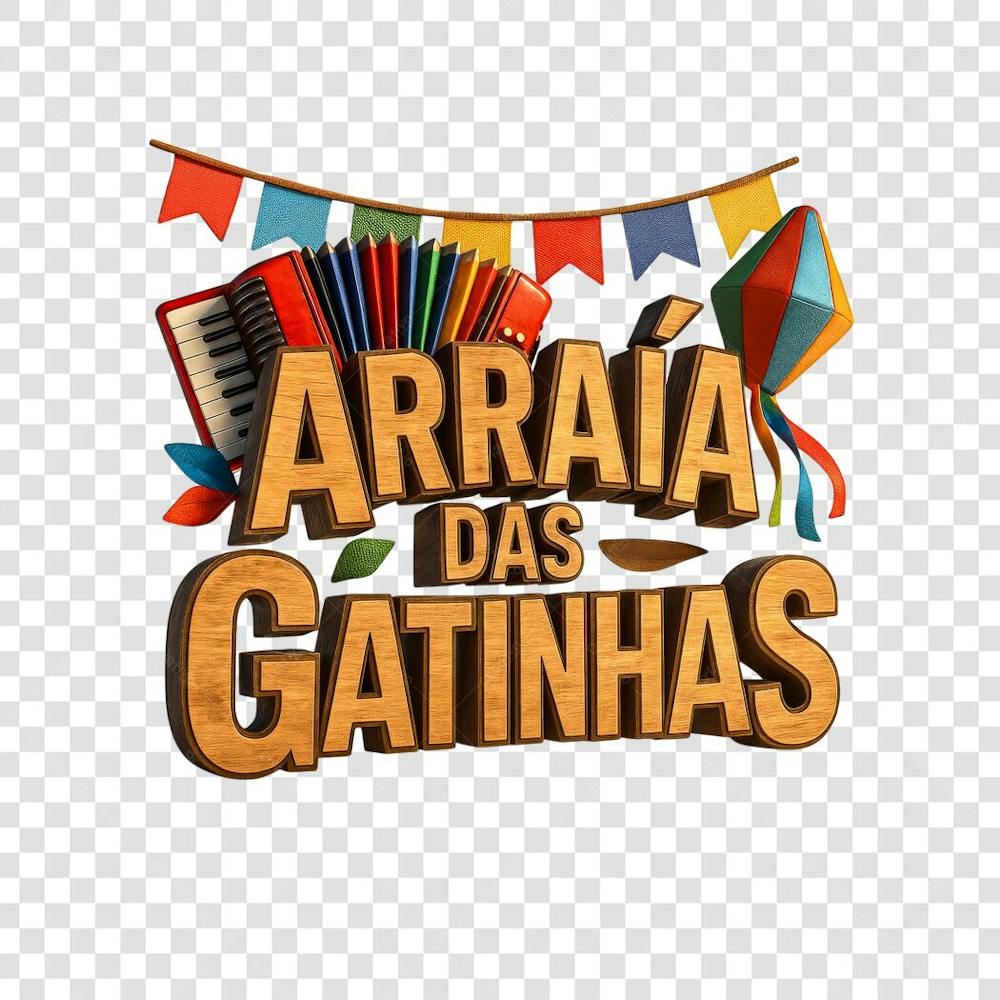 ARRAIÁ DAS GATINHAS SELO 3D GERADO POR IA 1