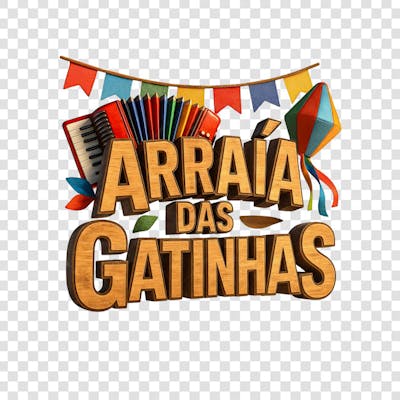 ARRAIÁ DAS GATINHAS SELO 3D GERADO POR IA 1